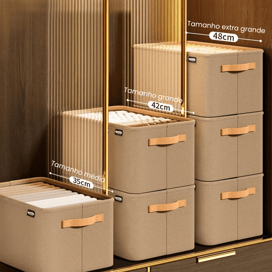 Organizador de Roupas Reforçado para Guarda-Roupas e Gavetas – Ideal para Calças, Jeans e Suéteres