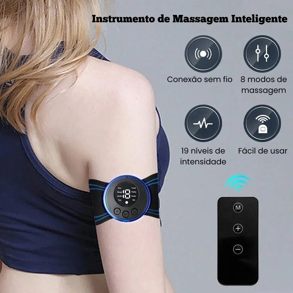 Massageador Inteligente EMS – Leve, Potente e Alivia a Dor em Minutos!